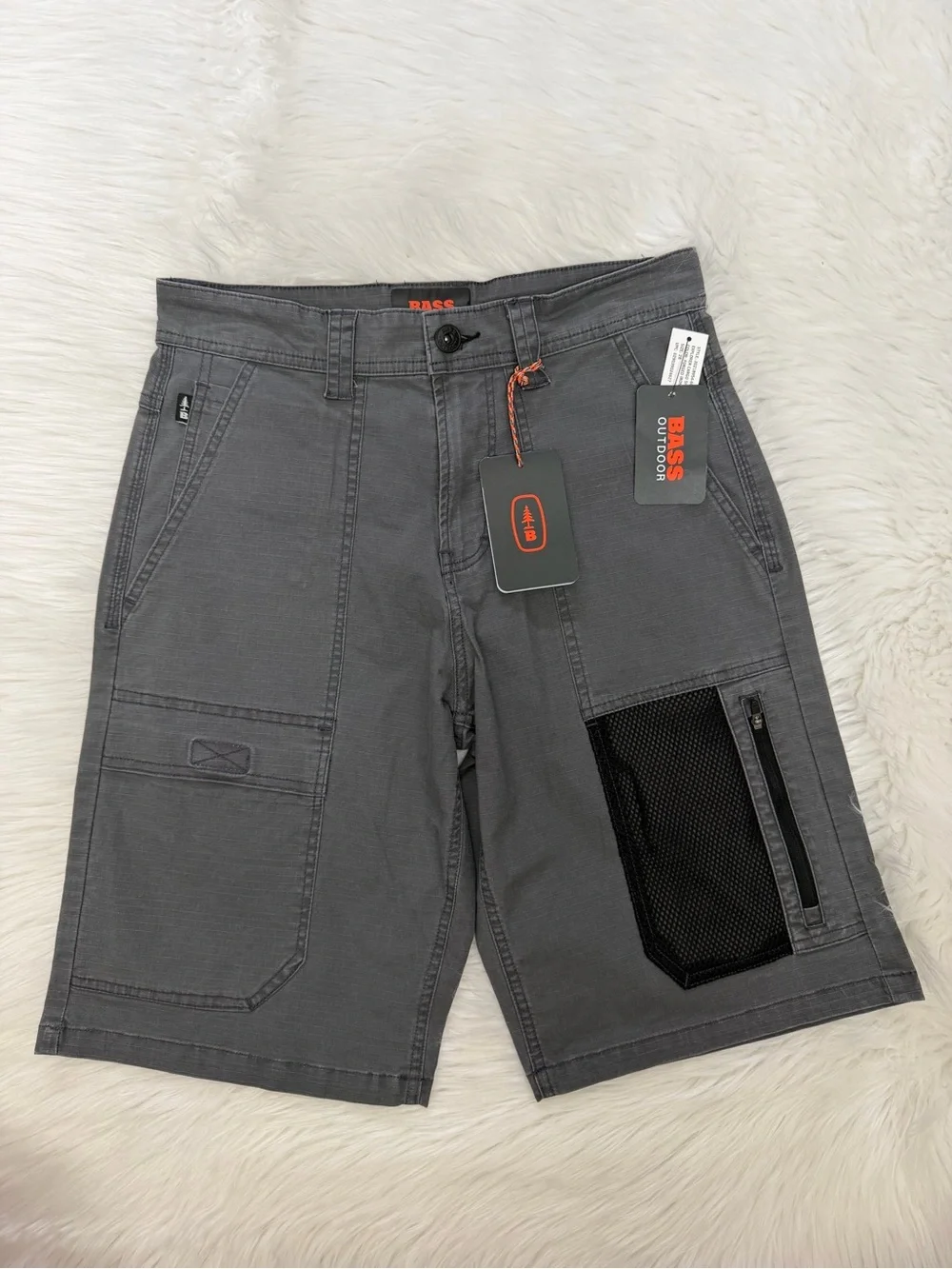 BASS Outdoor Iron Gray Explorer Cargo Shorts Sz 28